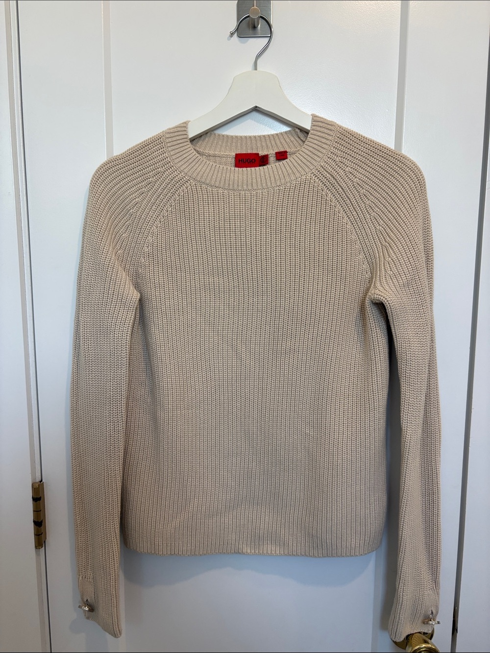 Hugo Boss Women's Beige Crew Neck Sweater